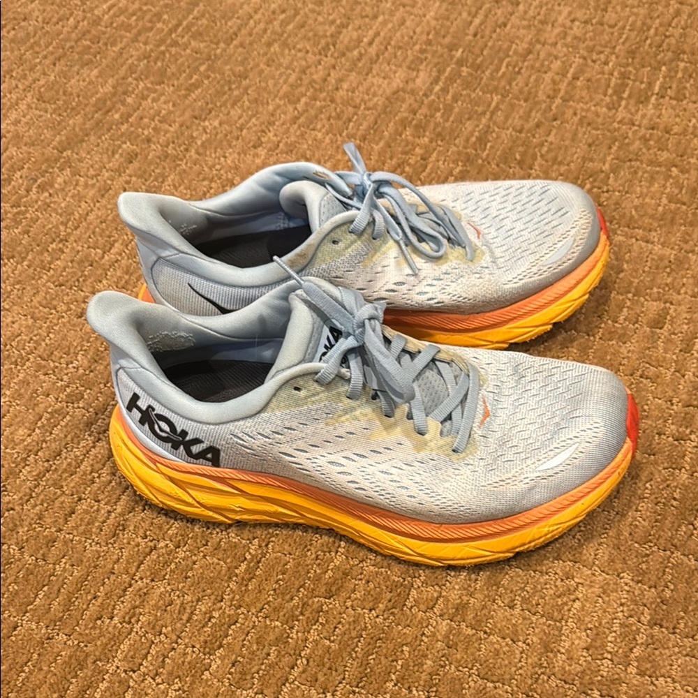 Hoka Women's Gray and Orange Running Shoes